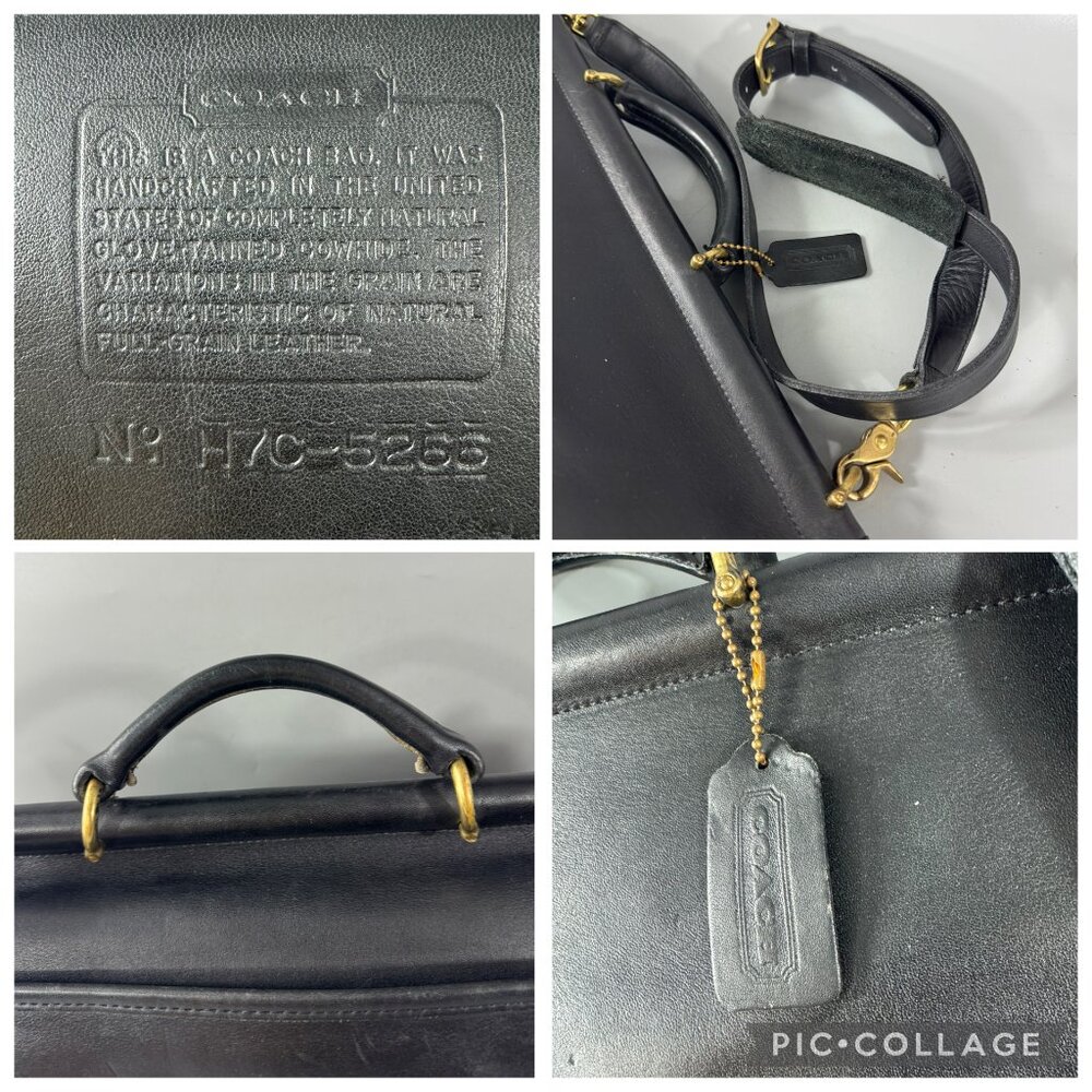 Vintage Coach # 5255 Black Leather Regency Brief - Picture 10 of 15